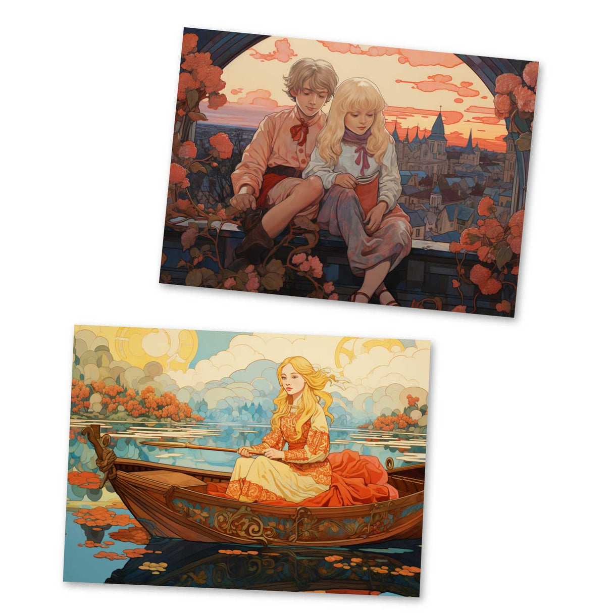 Die Schneekönigin (15 Cards) Illustriertes Wintermärchen I von H.C. Andersen im Original als kunstvolles Set I Die Eiskönigin im Original