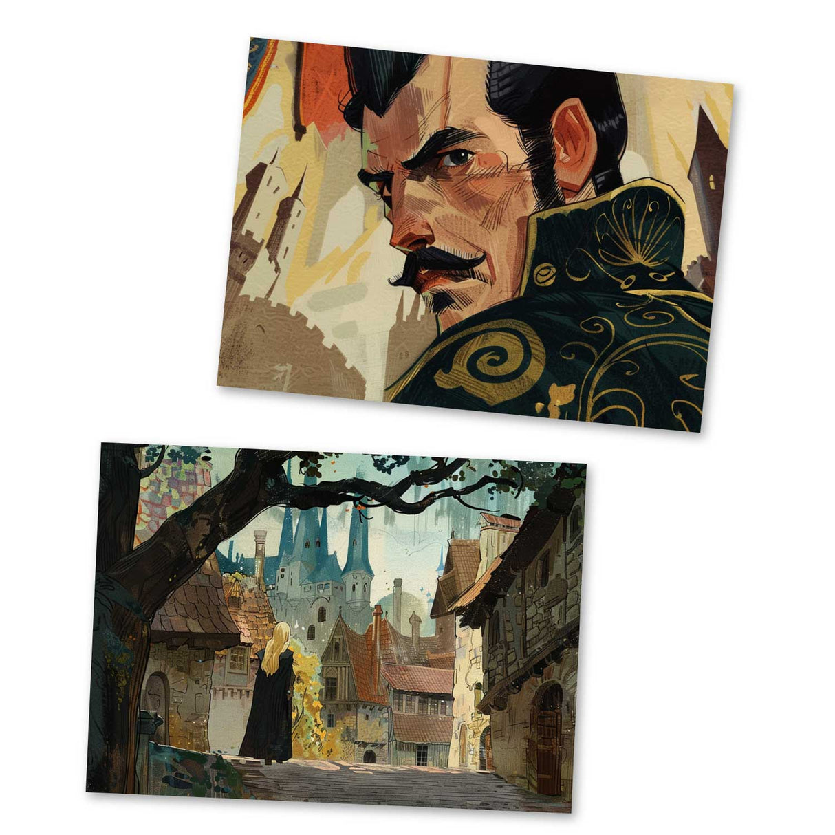 König Drosselbart Set A6 (15 Cards) kunstvoll Illustrierte Märchen I von den Brüdern Grimm im Original als kunstvolles Set