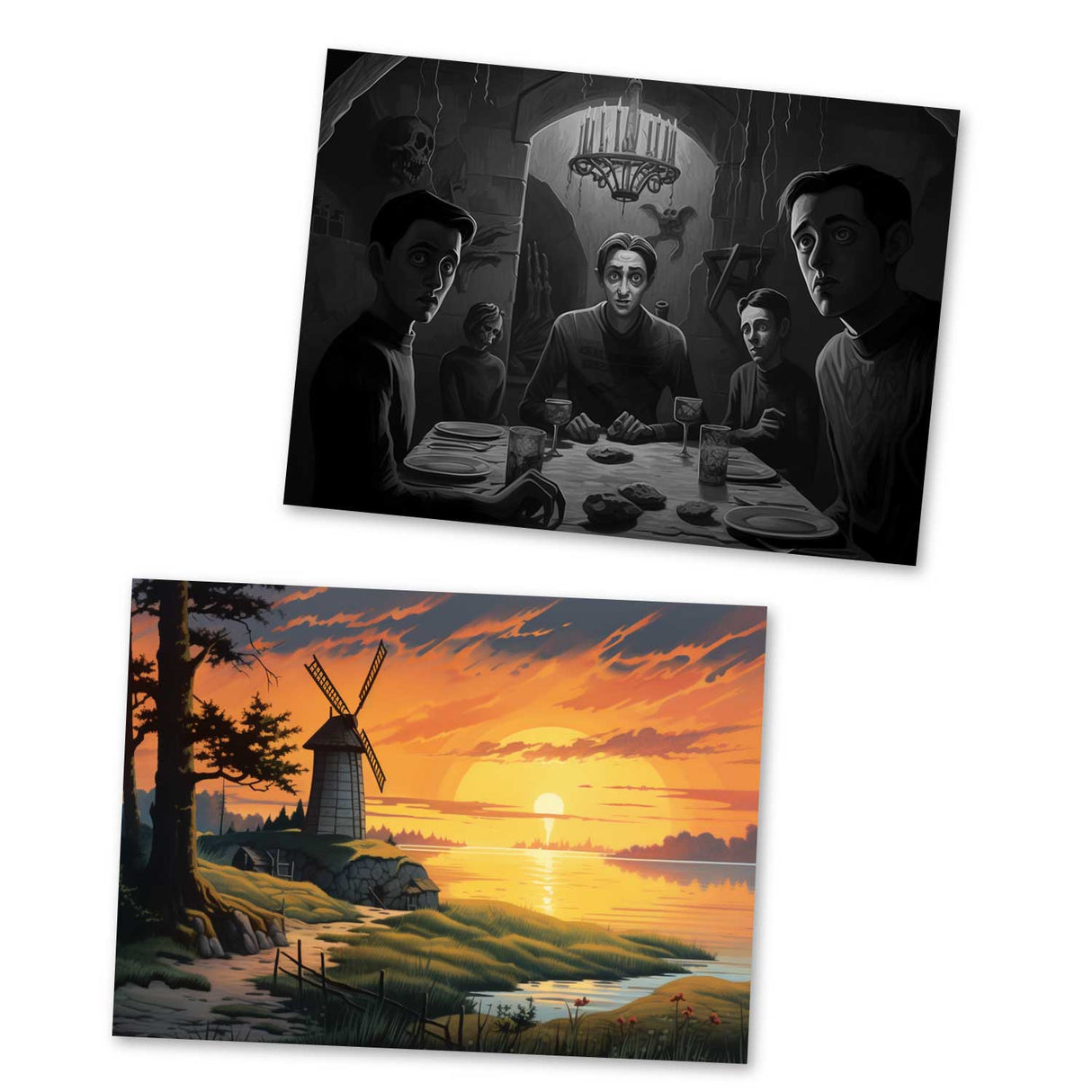 Der Räuberbräutigam Set A6 (15 Cards) Halloween Horror Märchen Film Noir Look I grusselige Horror Karten zum Märchen als kunstvolles Set