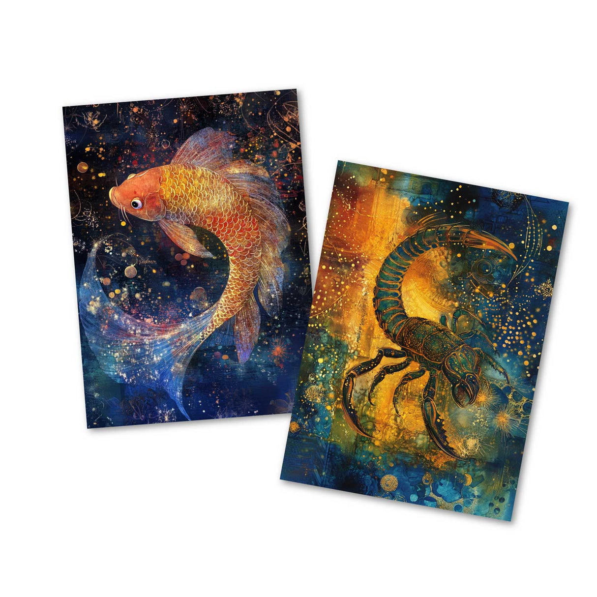 Zodiac sign card set (12 cards) I Greeting cards, folding cards and postcards with motifs of the zodiac signs