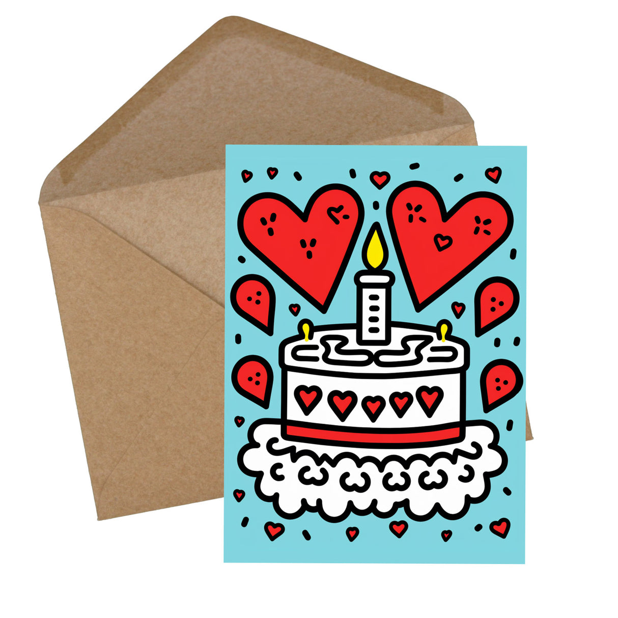 Geburtstagskarten Postkarten A6 Set (10 Cards) Keith Haring Style I Karten zum Geburtstag Klappkarten für Glückwünsche I Happy Birthday