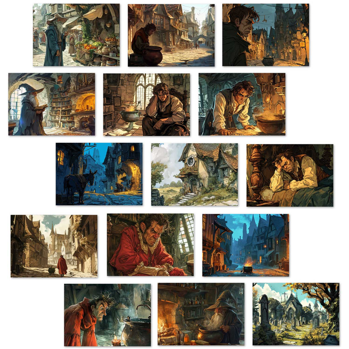 Der Zauberer und der hüpfende Topf (15 Cards) Die Märchen von Beedle dem Barden I basierend auf dem Harry Potter Universum als Set