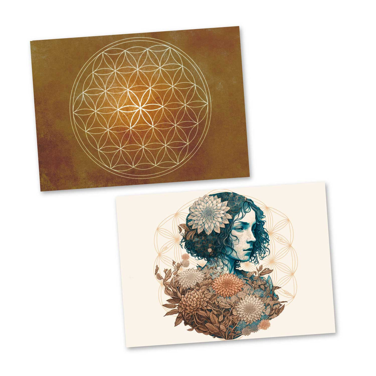 Flower of Life Cards Set (10 Cards) | Flower of Life | poison | wall decoration | Image Deco Spiritual | Decoration I mural