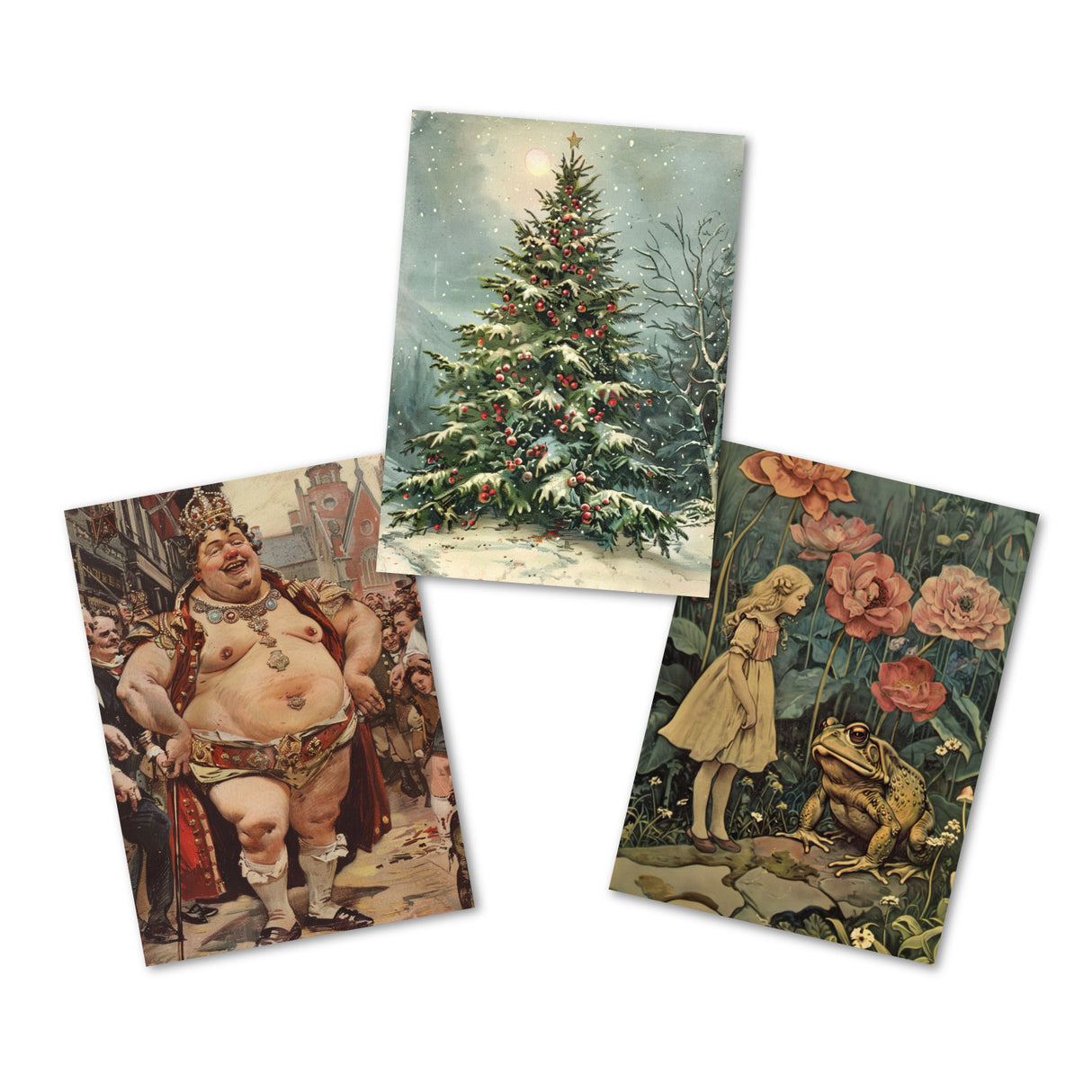 Traditionelle Märchenkarten Set (15 Karten) | Vintage Postkarten mit Märchen Motiven von Hans Christian Andersen - Illustration Vintage