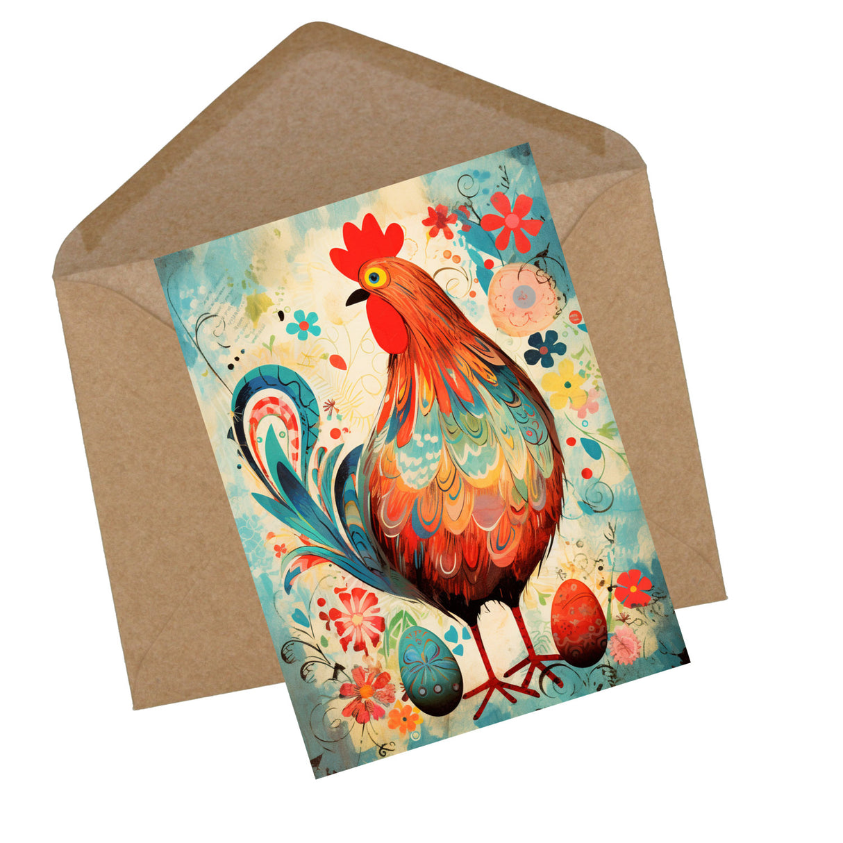 Oster Grußkarten Set V2 (10 Karten) | Kunstvolle Oster Karten | Geschenk | Karte mit Grußbotschaft | Postkarte oder Klappkarte