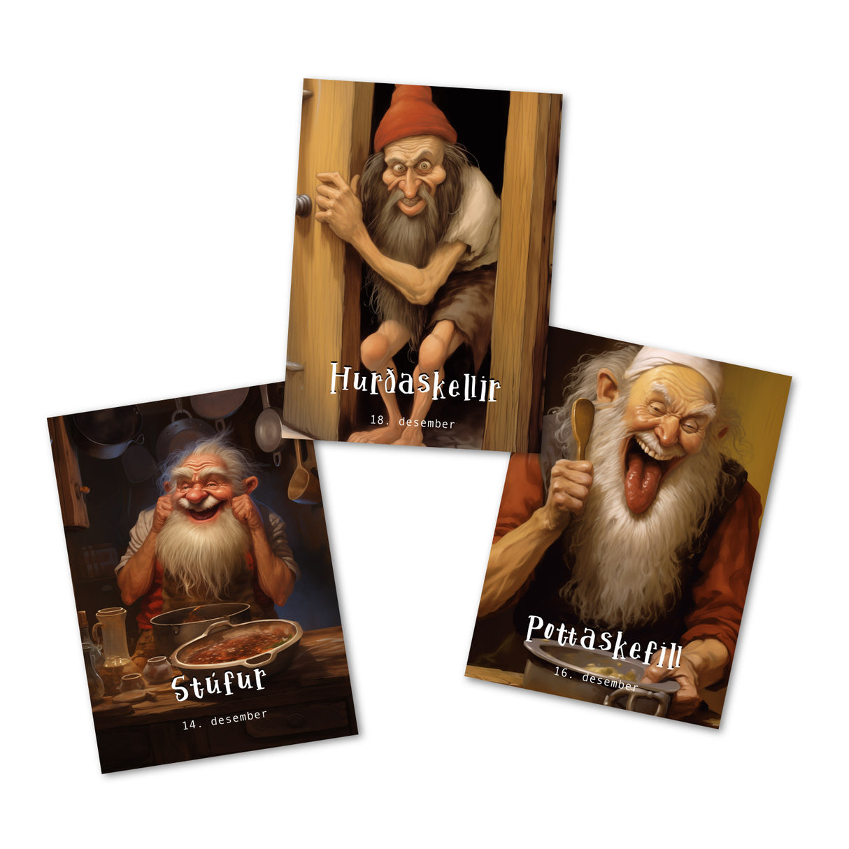 Islands Yule Lads Karten Set A6 (15 Cards) Isländische Weihnachtsmänner I Weihnachtsbuben I Weihnachtstrolle I Humorvolle Folklore Karten