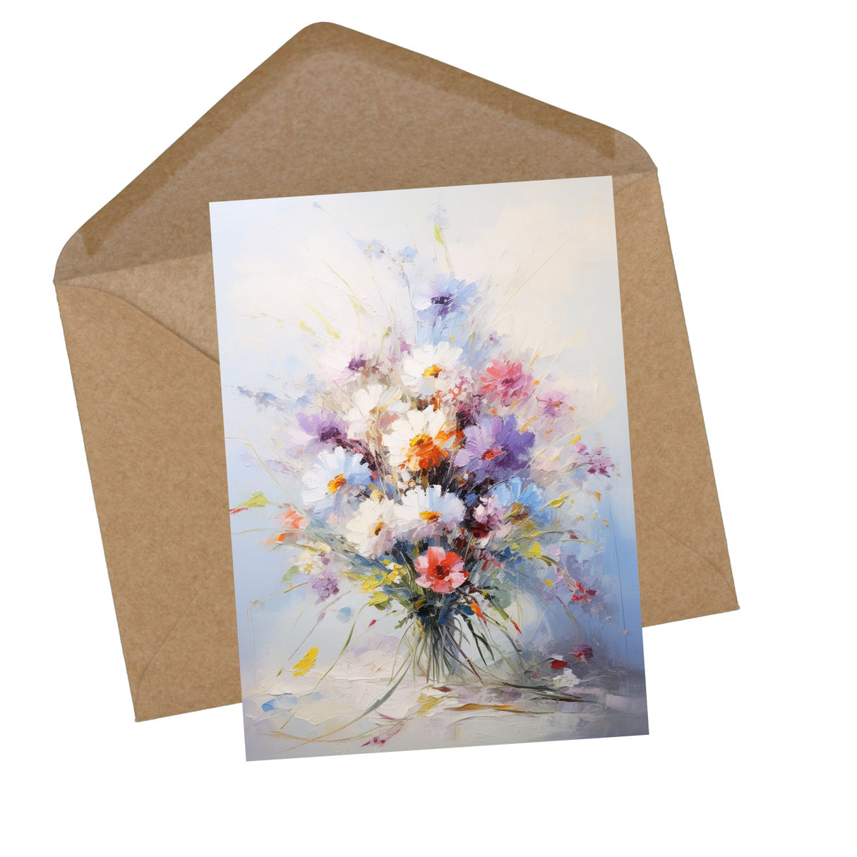 Blumen Postkarten A6 Set (10 Cards) Blumensträuße Ölgemalt Reprint I digital Painting I Neutrale Grusskarten mit Blumenstrauss