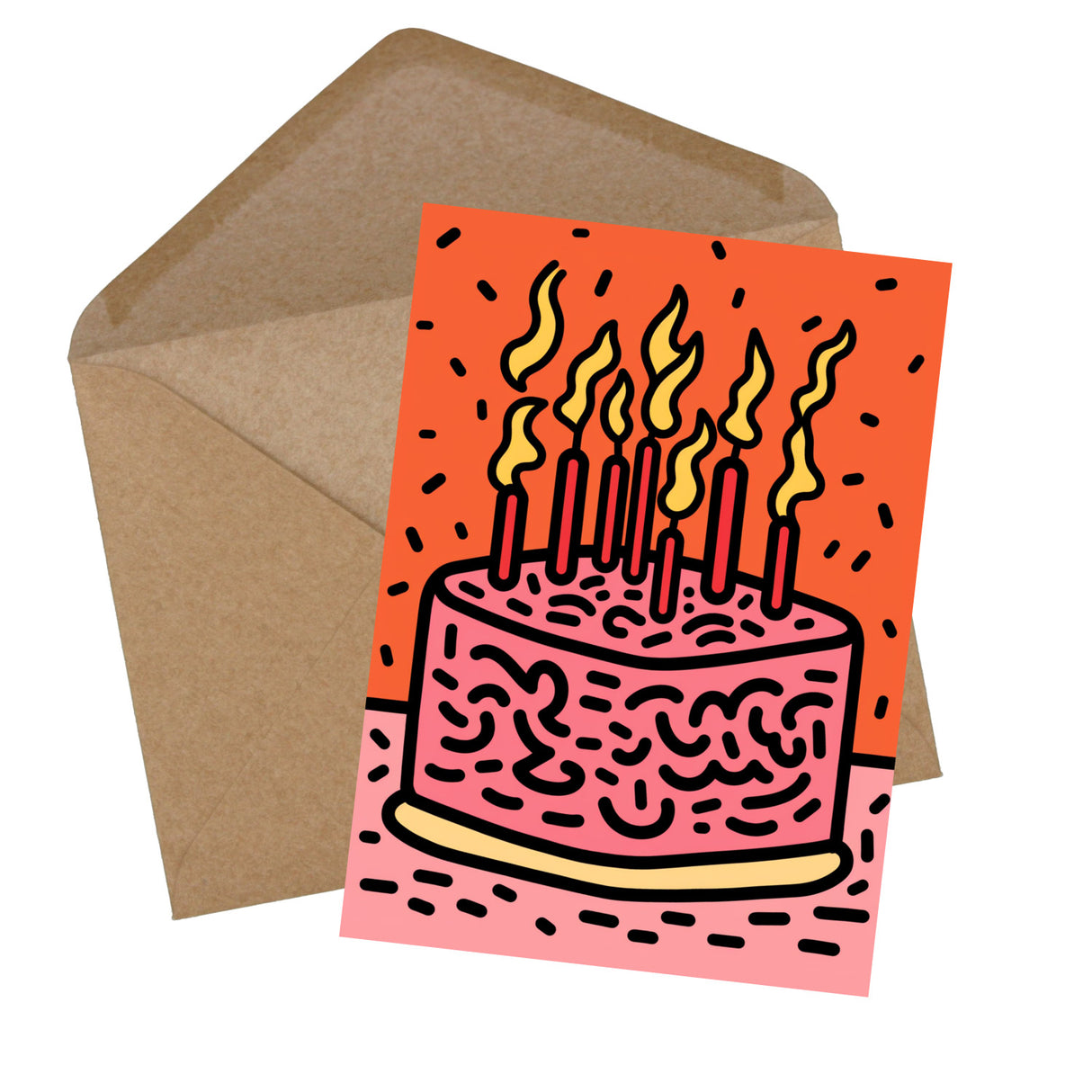 Geburtstagskarten Postkarten A6 Set (10 Cards) Keith Haring Style I Karten zum Geburtstag Klappkarten für Glückwünsche I Happy Birthday