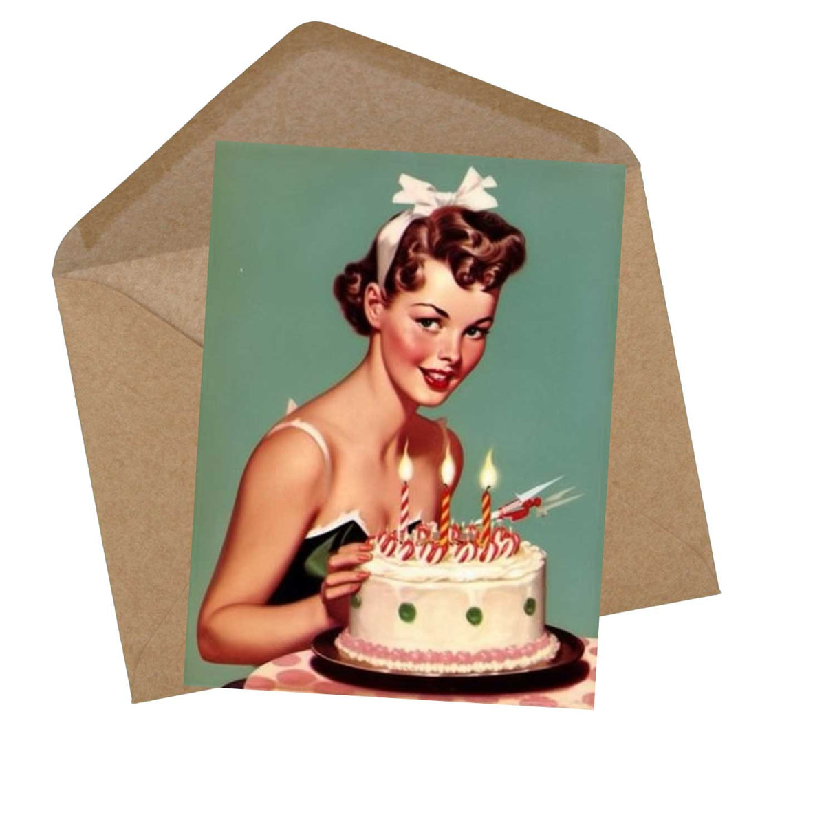 Vintage 50 Style Geburtstagskarten - Grußkarten Set (10 Karten) | Acryl Look im 50s Style | Postkarte oder Klappkarte | Acyrlmalerei