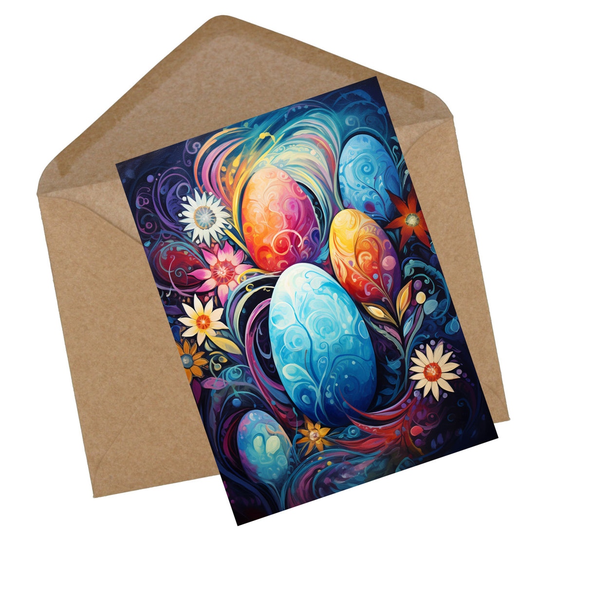 Ostereier Grußkarten Set V3 (10 Karten) | Kunstvolle Oster Karten | Geschenk | Karte mit Grußbotschaft | Postkarte oder Klappkarte