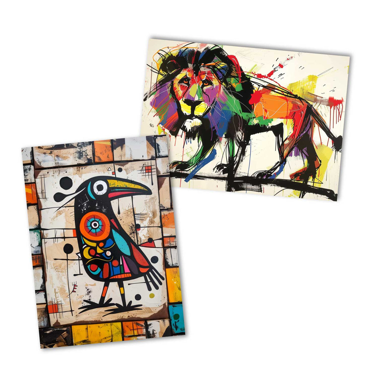 Abstrakte Tiermotive - Grußkarten àla Kandinsky - Kartenset mit 10 Karten | Postkarten und Klappkarten | kunstvolles Geschenk