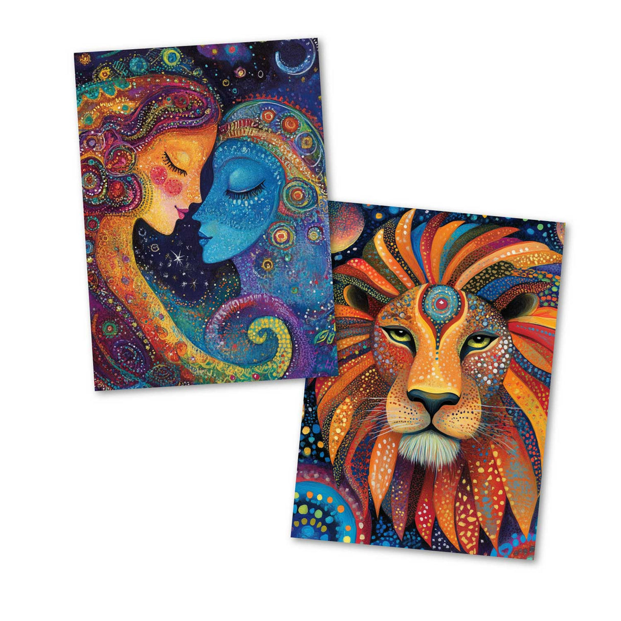 Sternzeichen- im Cutout Stil (12 Karten) Grußkarten, Klappkarten und Postkarten mit zauberhaften Sternzeichen-Motiven