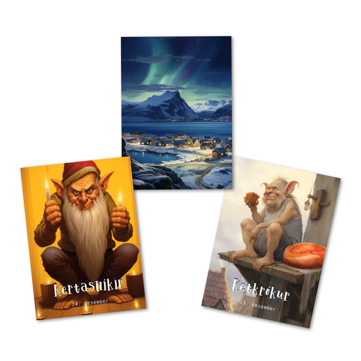 Islands Yule Lads Karten Set A6 (15 Cards) Isländische Weihnachtsmänner I Weihnachtsbuben I Weihnachtstrolle I Humorvolle Folklore Karten