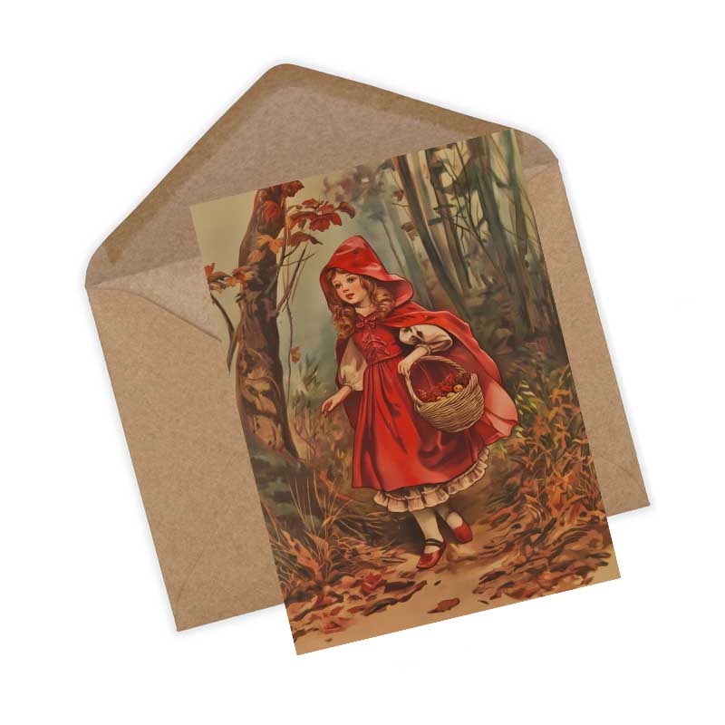 Traditionelle Märchenkarten Set (15 Karten) | Vintage Postkarten mit Märchen Motiven der Brüder Grimm - Illustration Vintage