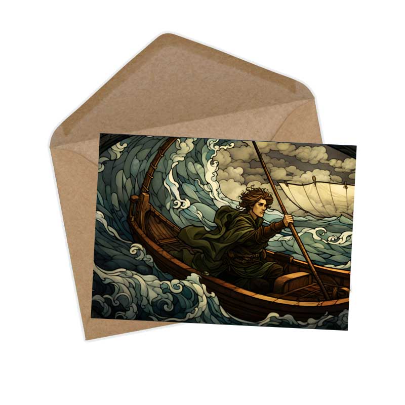 Der Fischer und seine Frau Karten Set A6 (15 Cards) klassisches Illustriertes Märchen I Steinglass Fenster Brüder Grimm I kunstvolles Set