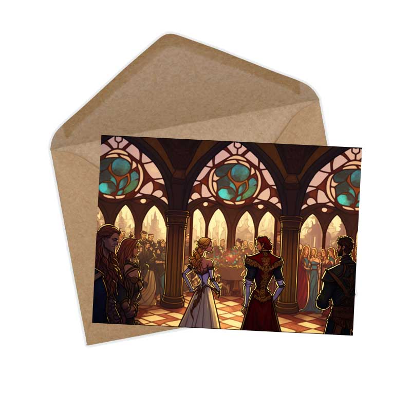 Die Gänsemagd Set A6 (15 Cards) Illustrierte Märchen Stained Glass I von den Gebrüdern Grimm im Original als kunstvolles Set