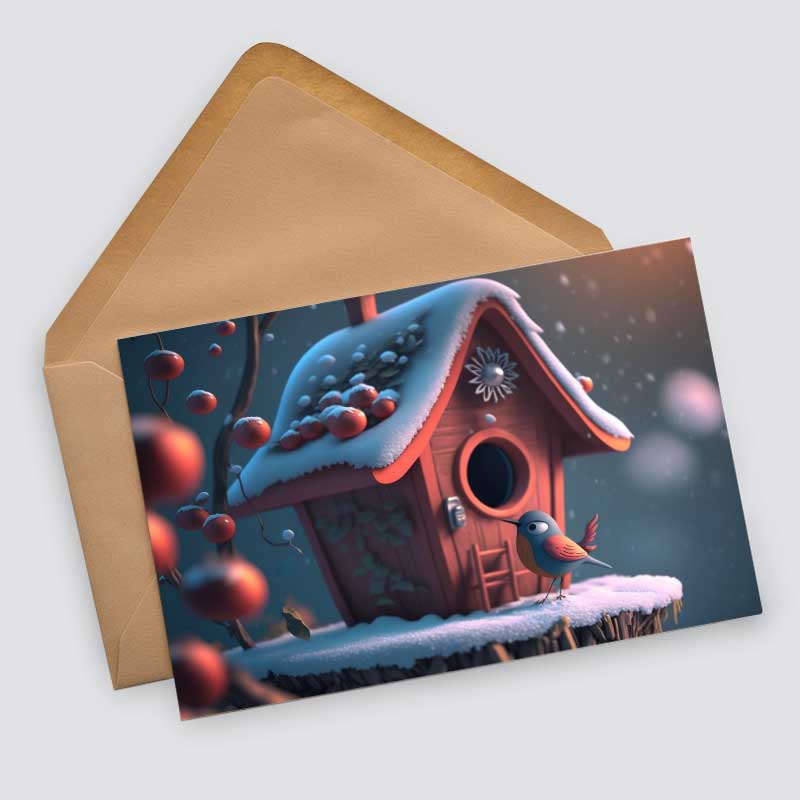 Winter card set - gift cards for children in a set (10 cards) | Pixar Style Christmas Cards | poison | Folded card or postcards (VOL2)