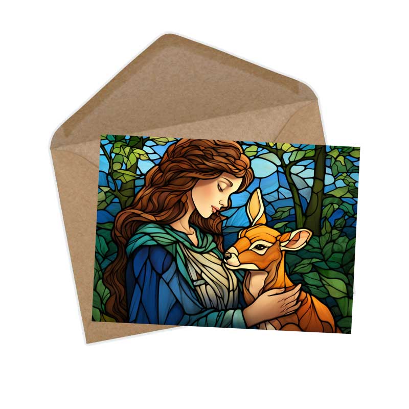 Brüderchen und Schwesterchen Karten Set A6 (15 Cards) Illustrierte Märchen Stained Glass I Gebrüdern Grimm im Original als kunstvolles Set