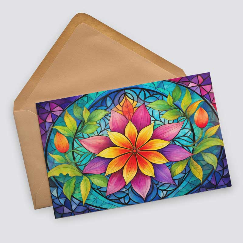 Colorful Flower of Life Card Set (10 cards) | Flower of Life | Poison | Wall Decoration | Image Deco Spiritual | decoration