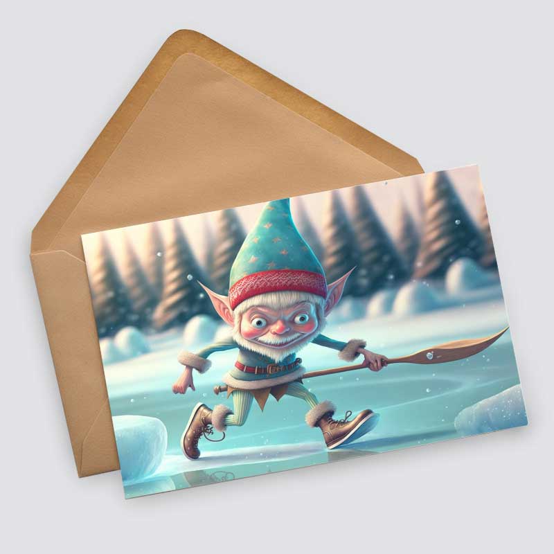 Weihnachtselfen Kartenset - Kinder Geschenkkarten Set (10 Karten) | Weihnachtskarten im Fantasy Style | Geschenk | Klappkarte Postkarten