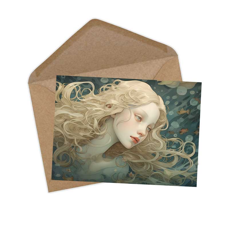 Die kleine Meerjungfrau Karten Set A6 (15 Cards) Illustrierte Märchen im Jugendstil I von H.C. Andersen im Original als kunstvolles Set