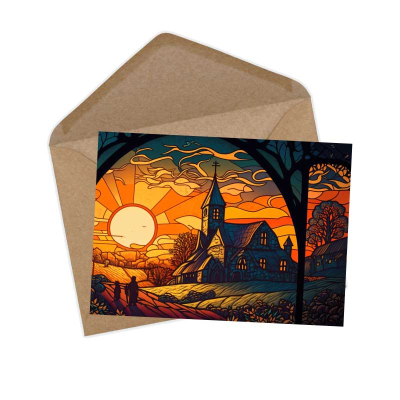 Rumpelstilzchen Karten Set A6 (15 Cards) Illustrierte Märchen Stained Glass I von den Gebrüdern Grimm im Original als kunstvolles Set