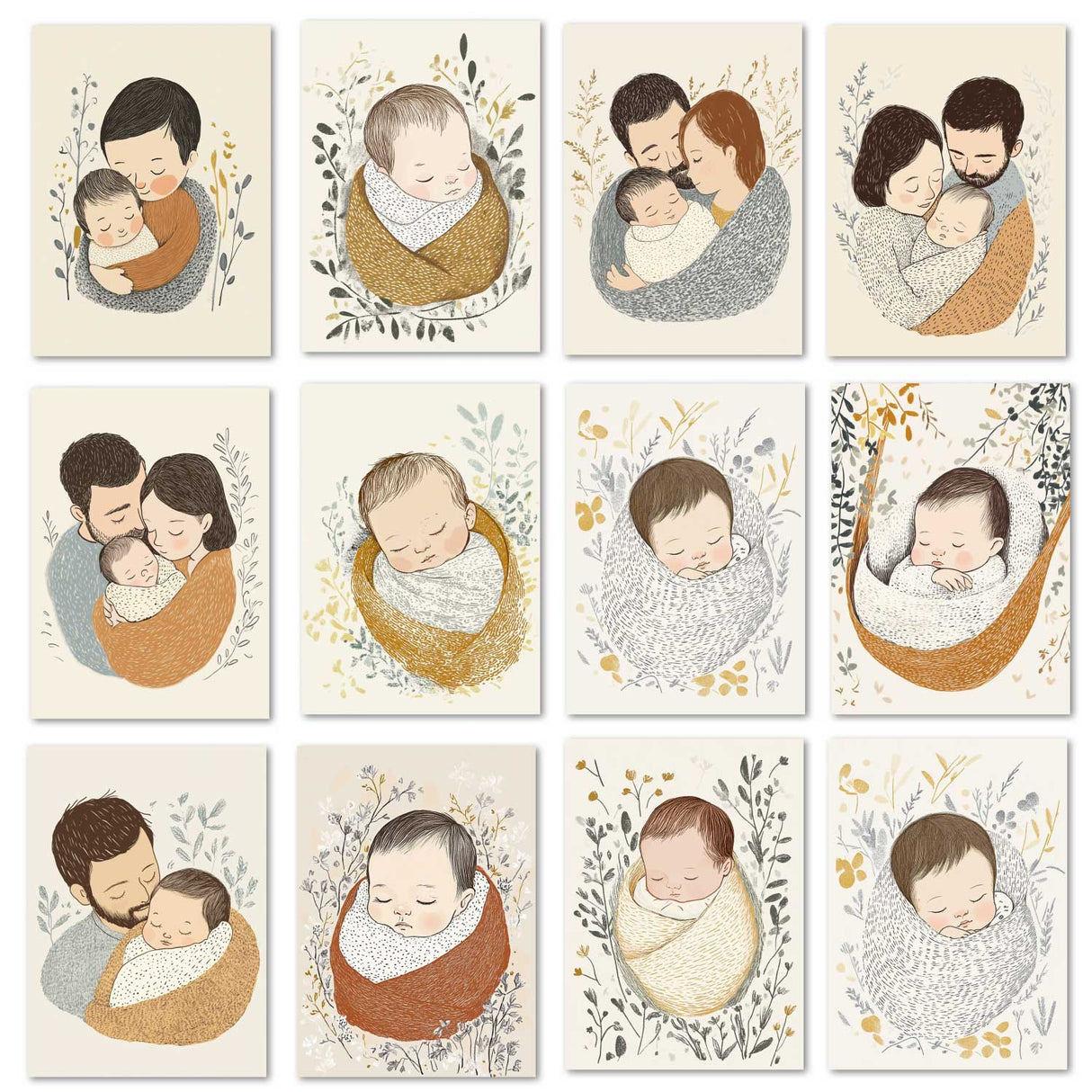 Zodiac sign card set (12 cards) I Greeting cards, folding cards and postcards with motifs of the zodiac signs