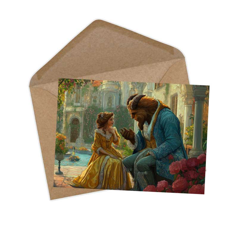 Die Schöne und das Biest Set A6 (15 Cards) kunstvoll Illustrierte Märchen  I im Original als kunstvolles Set