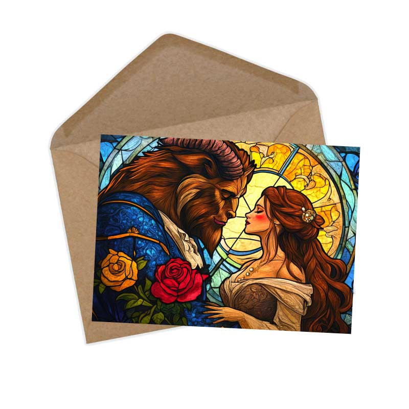 Die Schöne und das Biest Set A6 (15 Cards) kunstvoll Illustrierte Märchen  I im Original als kunstvolles Set