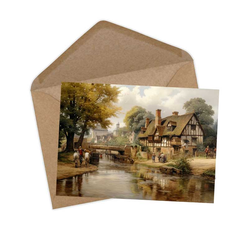 Sterntaler Karten Set A6 (15 Cards) Illustrierte Märchen im Biedermeier Stil I von den Brüdern Gimm im Original als kunstvolles Set