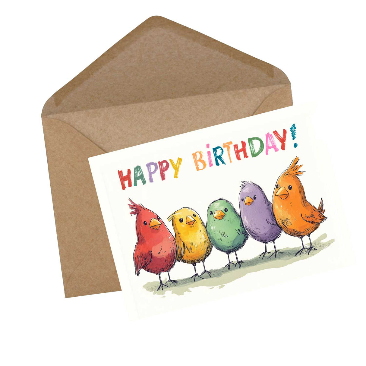 Lustige Geburtstags Grußkarten Set (10 Karten) | Humorvolle Vogel Karten zum Geburtstag | Grußbotschaft im lustig Comic Style