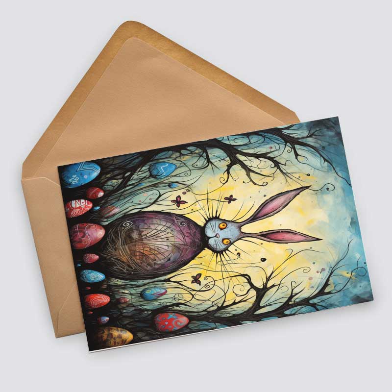 Ostern: Schaurig schöne Oster Grußkarten Set (10 Karten) | Kunstvolle grusselige Osterkarten | Karte mit Grußbotschaft | Tim Burton Style