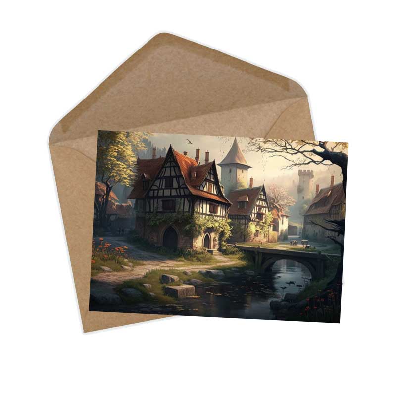 Rumpelstilzchen Karten Set A6 (15 Cards) Illustrierte Märchen Stained Glass I von den Gebrüdern Grimm im Original als kunstvolles Set