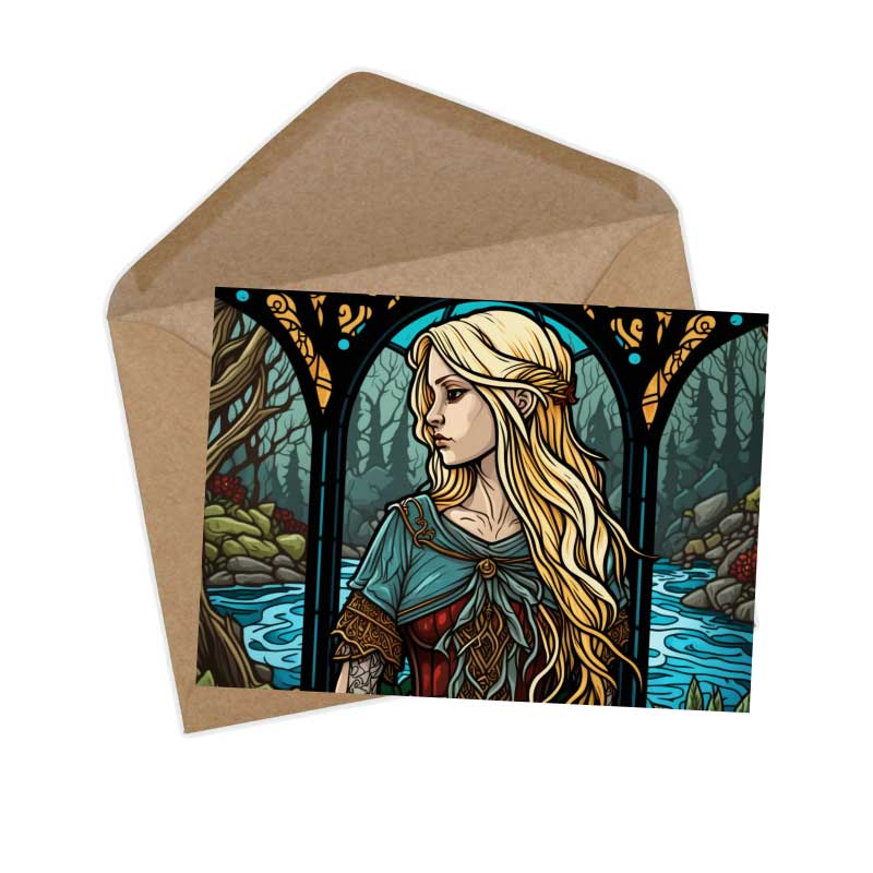 Die Gänsemagd Set A6 (15 Cards) Illustrierte Märchen Stained Glass I von den Gebrüdern Grimm im Original als kunstvolles Set