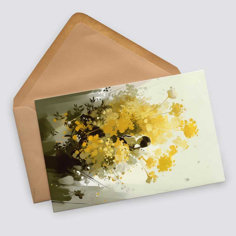 Kunstvolle Blumengrüße Geburtstagskarten - Grußkarten Set (10 Karten) | Aquarell Look | Postkarte oder Klappkarte | Design Aquarell