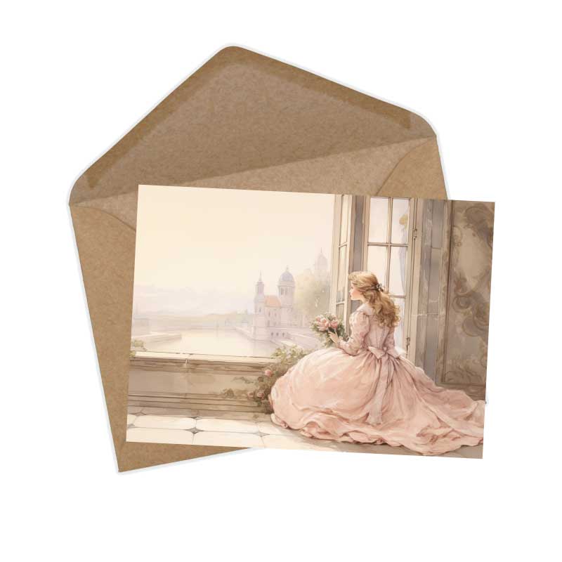 Die Prinzessin auf der Erbse Set A6 (15 Cards) kunstvoll Illustrierte Märchen I von H.C. Andersen im Original als kunstvolles Set