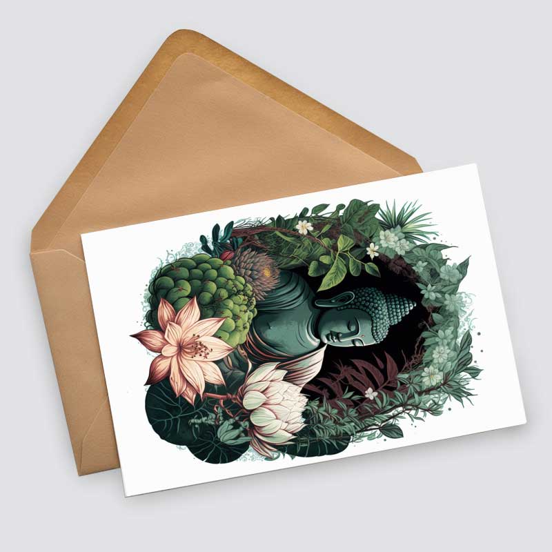 Buddha Meditation Karten Set (13 Karten) | Mandala Grußkarten | Neutral | Wanddekoration | Wasserfarben Aquarell I Wandbild Buddha