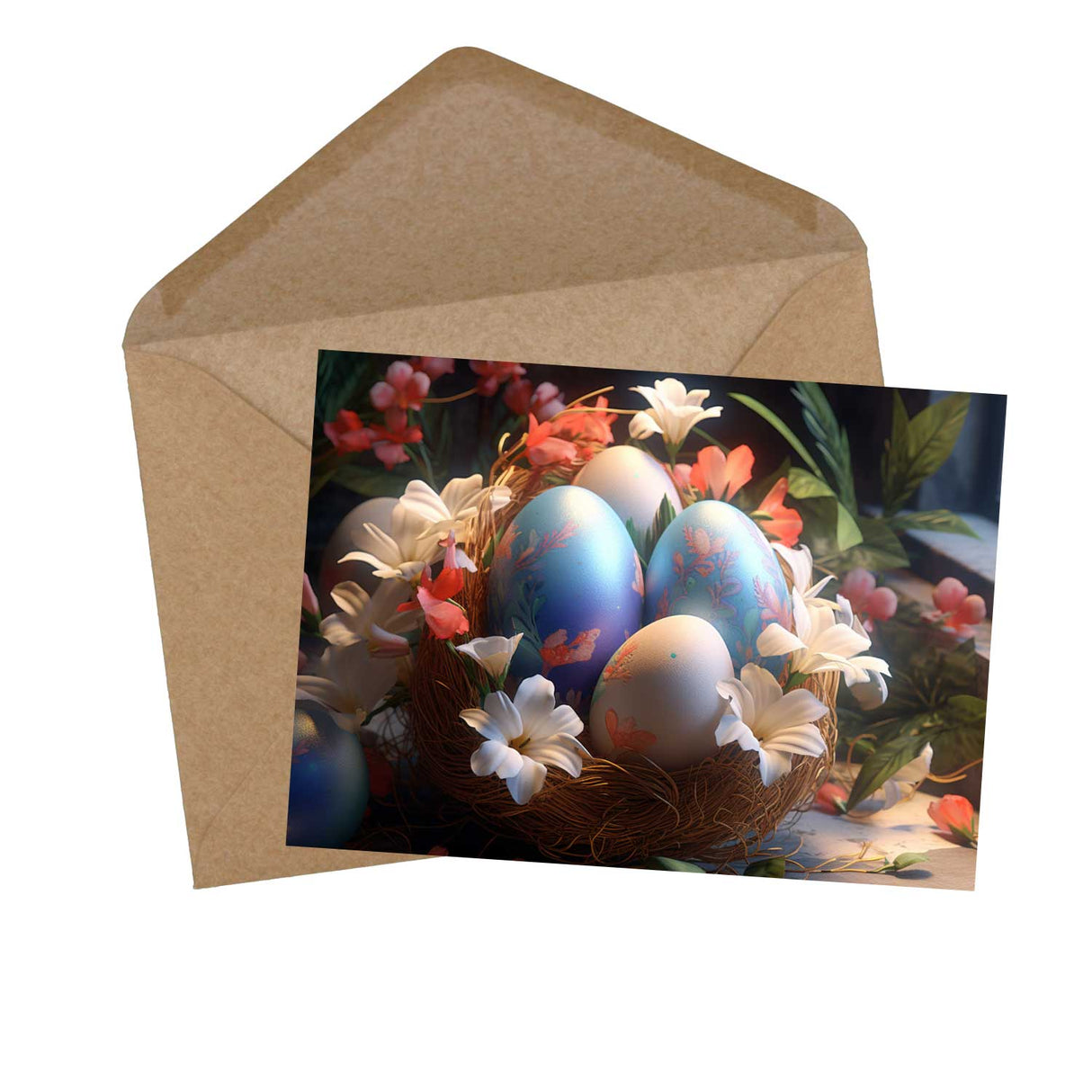 Oster Grußkarten Set (10 Karten) | Kunstvolle Osterkarten | Geschenk | Karte mit Grußbotschaft | Postkarte | Osterfest VOL2 CGI