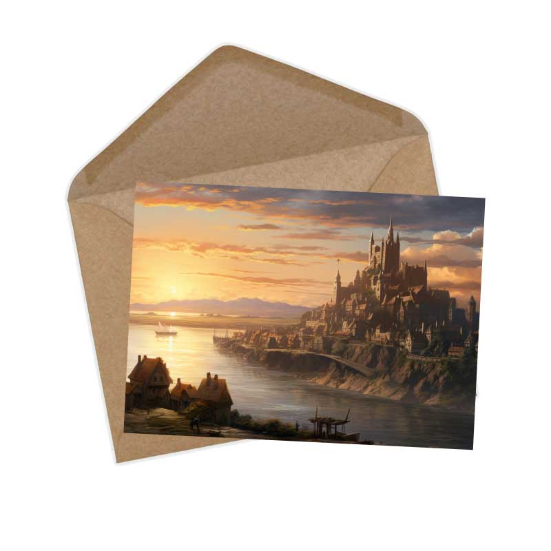 Die Gänsemagd Set A6 (15 Cards) Illustrierte Märchen Stained Glass I von den Gebrüdern Grimm im Original als kunstvolles Set