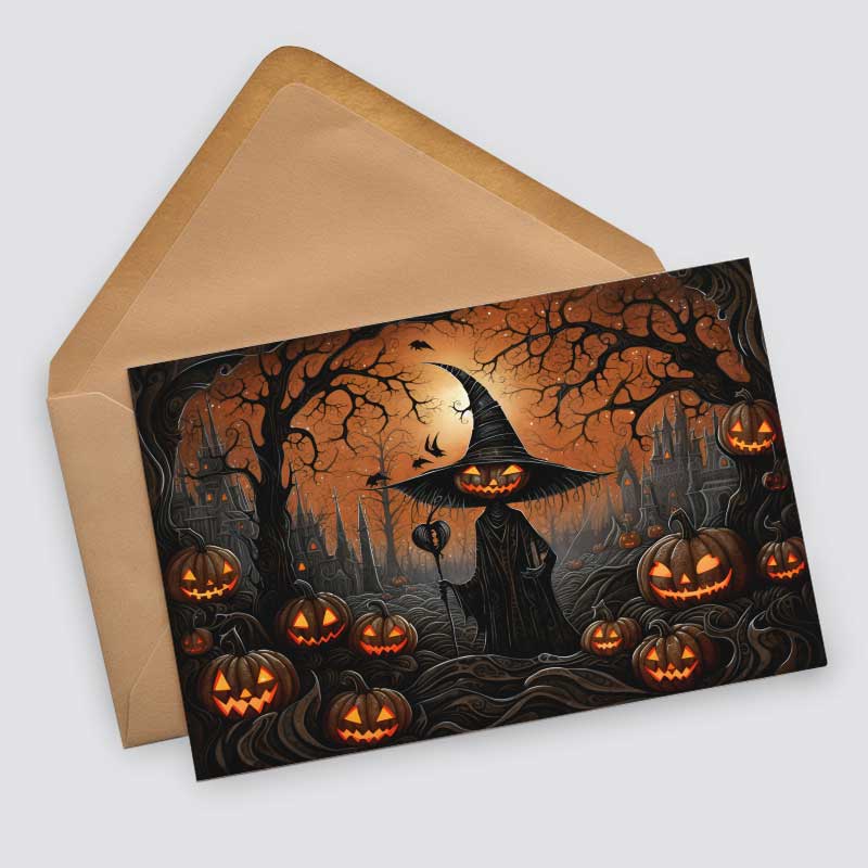 Halloween Grußkarten Set V2 (10 Karten) | Kunstvolle Halloween Karten