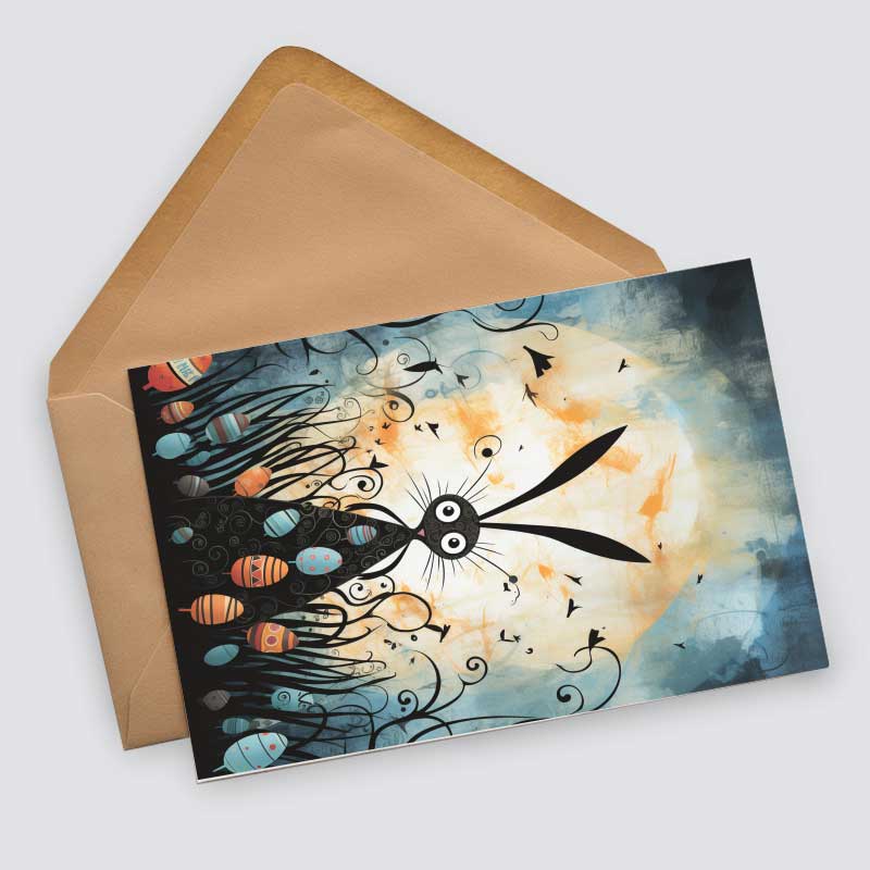 Ostern: Schaurig schöne Oster Grußkarten Set (10 Karten) | Kunstvolle grusselige Osterkarten | Karte mit Grußbotschaft | Tim Burton Style