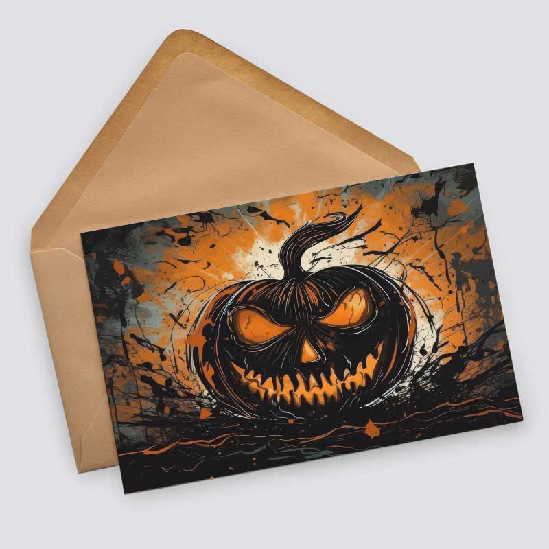 Halloween Karten Set – 12 kunstvolle Grußkarten | Deko Geschenk | Postkarte Klappkarte
