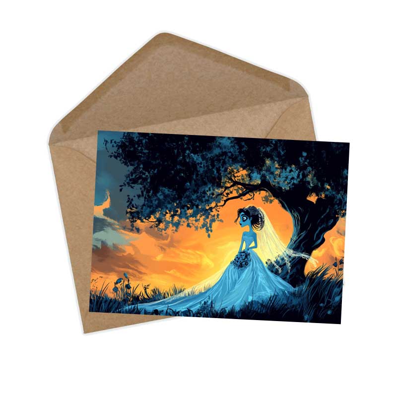 Die Leichenbraut Karten Set A6 (15 Cards) Illustriertes Märchen I jüdisches Märchen im Original als kunstvolles Set I Halloween Corpse Bride Creepy Motive