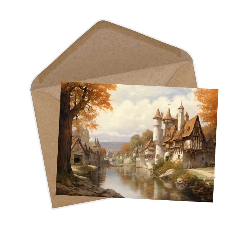 Frau Holle Karten Set A6 (15 Cards) Illustrierte Märchen Stained Glass I von den Gebrüdern Grimm im Original als kunstvolles Set