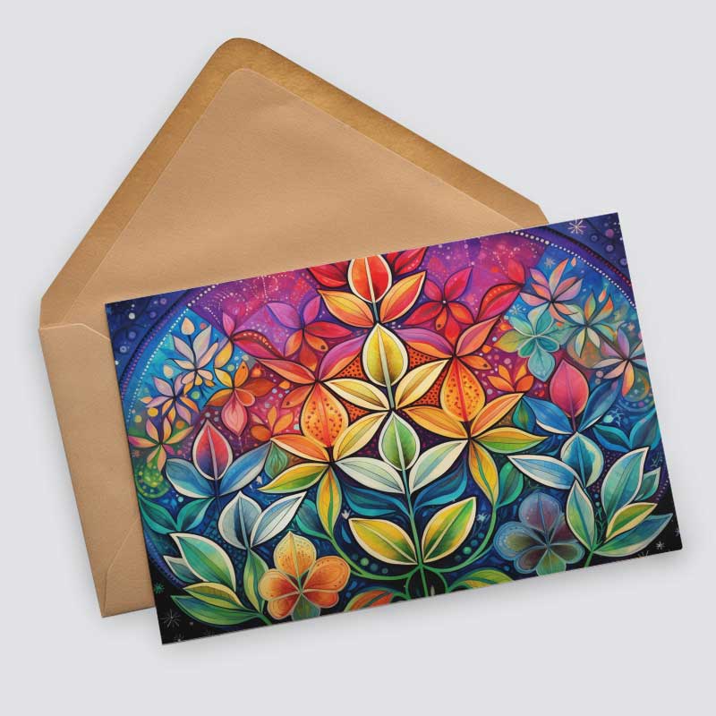 Colorful Flower of Life Card Set (10 cards) | Flower of Life | Poison | Wall Decoration | Image Deco Spiritual | decoration
