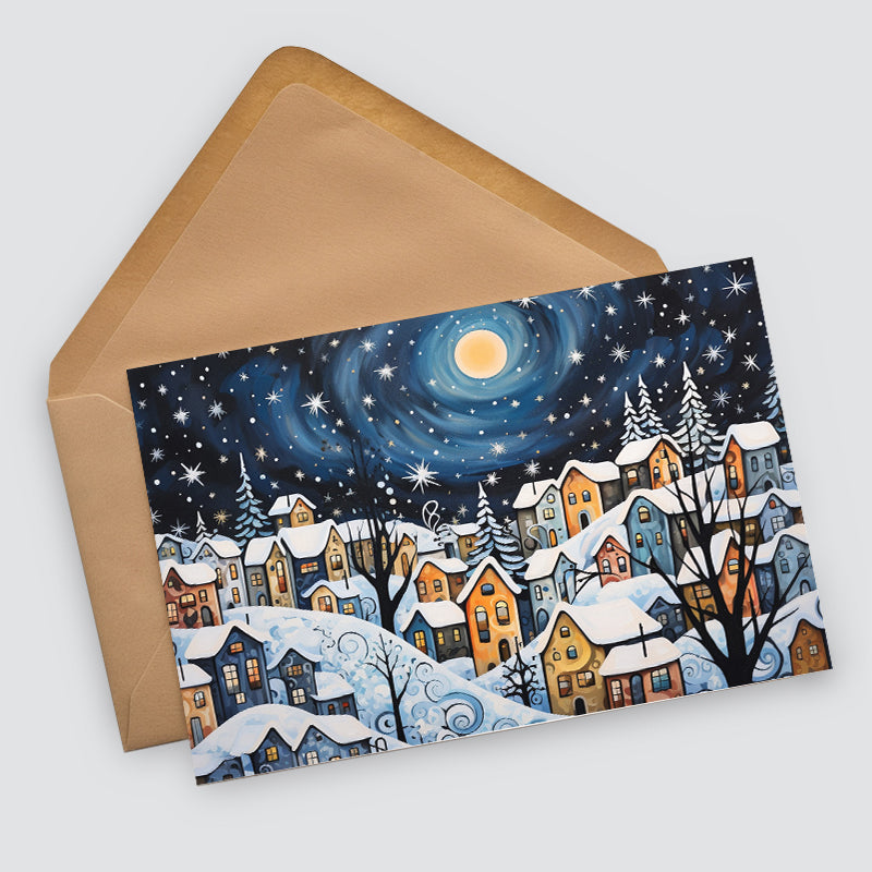 Weihnachten Grußkarten Set V2 (10 Karten) | Kunstvolle Weihnachts Karten | Geschenk | Karte mit Grußbotschaft | Postkarte oder Klappkarte