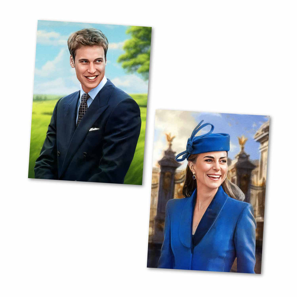 Prinz William & Kate Postkarten A6 Set (10 Cards) Royals I Painting I Royal Family I Prince William and Kate Middleton