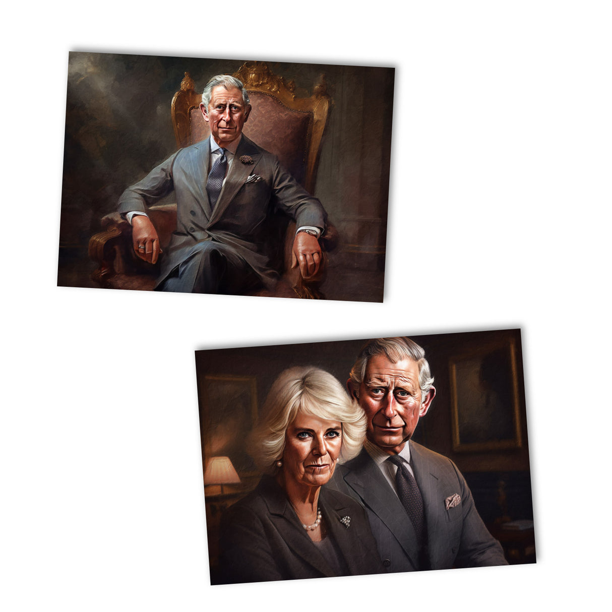 Postkarten A6 Set (10 Cards) König Charles Krönung Edition II Prinz Charles I digital Painting I Royal Family I Charles Windsor