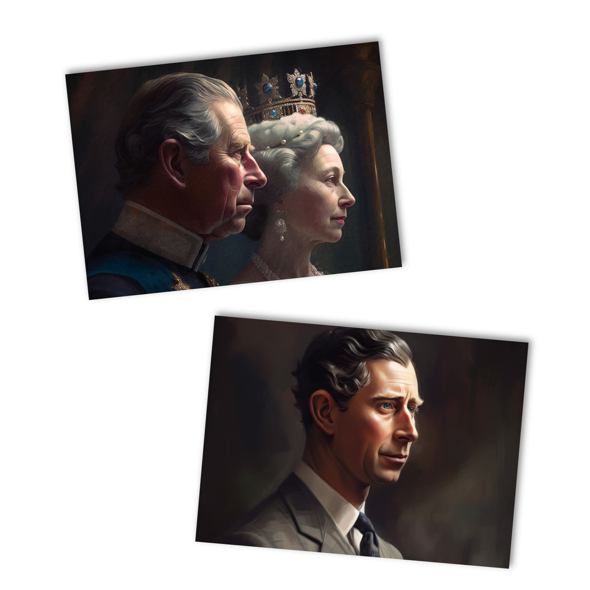Postkarten A6 Set (10 Cards) König Charles Krönung Edition II Prinz Charles I digital Painting I Royal Family I Charles Windsor