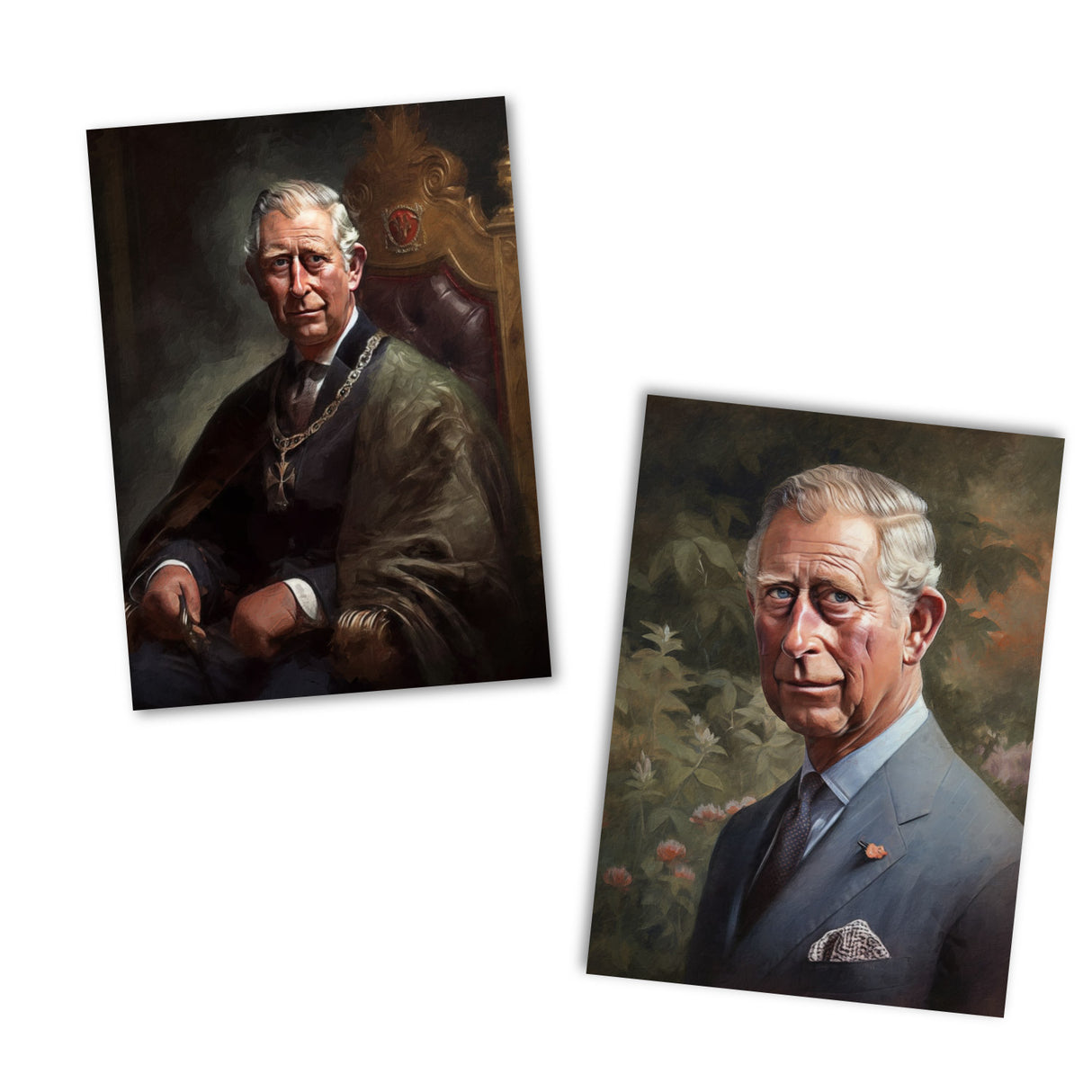 Postkarten A6 Set (10 Cards) König Charles Krönung Edition II Prinz Charles I digital Painting I Royal Family I Charles Windsor